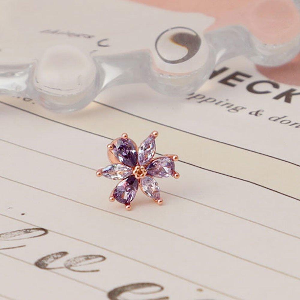 [1+1] 14K Gold Filled Pin Shari Flower Piercing (Single Side Sold)