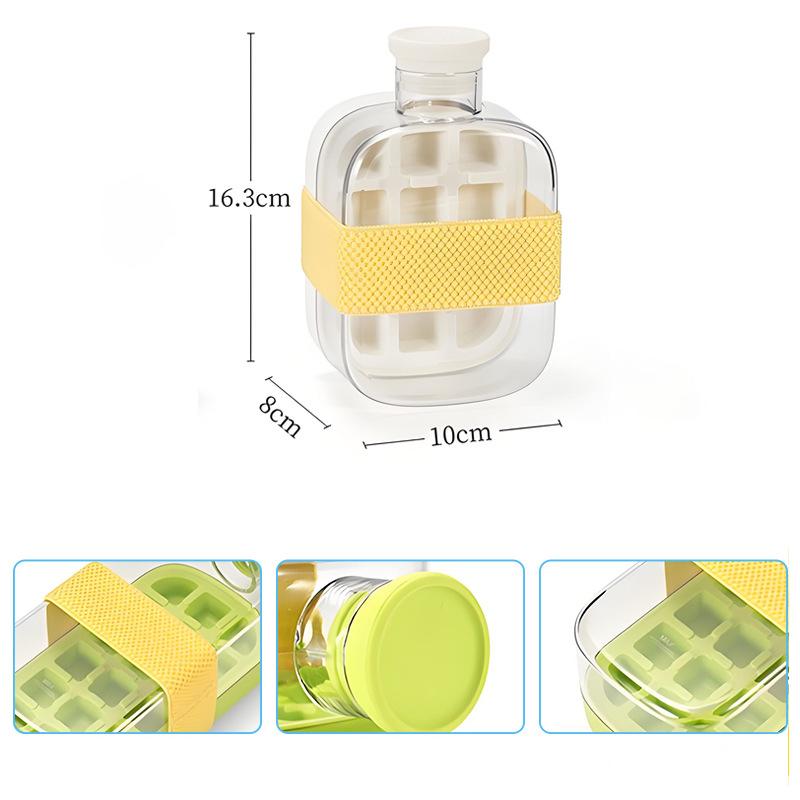 Silikonová forma na led na jeden klik, chladič lahví, pohár se slámkou, forma na ledové kostky s víkem do mrazáku, kreativní forma NO TOUCH na léto