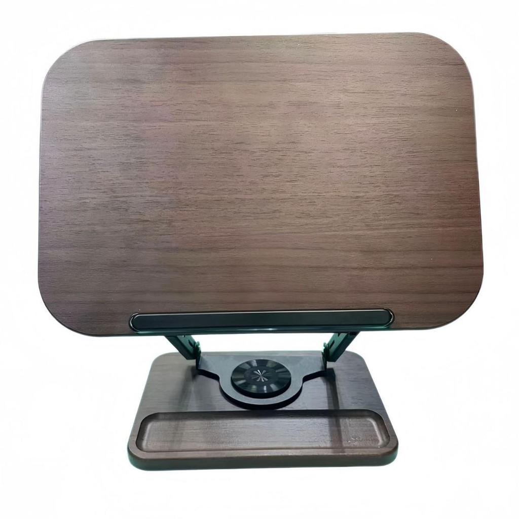 Multifunctional 360° Rotating Wooden Reading Stand for Books, Drawing, Writing, & Folding Laptop Support