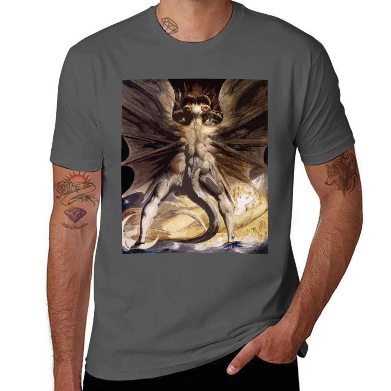 

The Great Red Dragon by William Blake T-Shirt man t shirt heavy cotton man t shirt designer man t shirt graphic T-Shirt 4XL