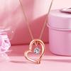 [Free Bird] Women's Heart Necklace, Premium Quality 5A Cubic Zirconia, Pink Gold Pendant, Sterling Silver 925, Perfect for Birthdays, Valentine's Day,
