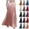 Women's  Casual Pleated Solid Color Half Skirt, Pleated A-line Skirt, Large Swing Floor-length Skirt