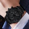 2/4PCS Black Men Watch Set Fashion Classic Three Eye Quartz Watch Jewelry Set Suitable for Daily Clothing Matching Perfect Gift