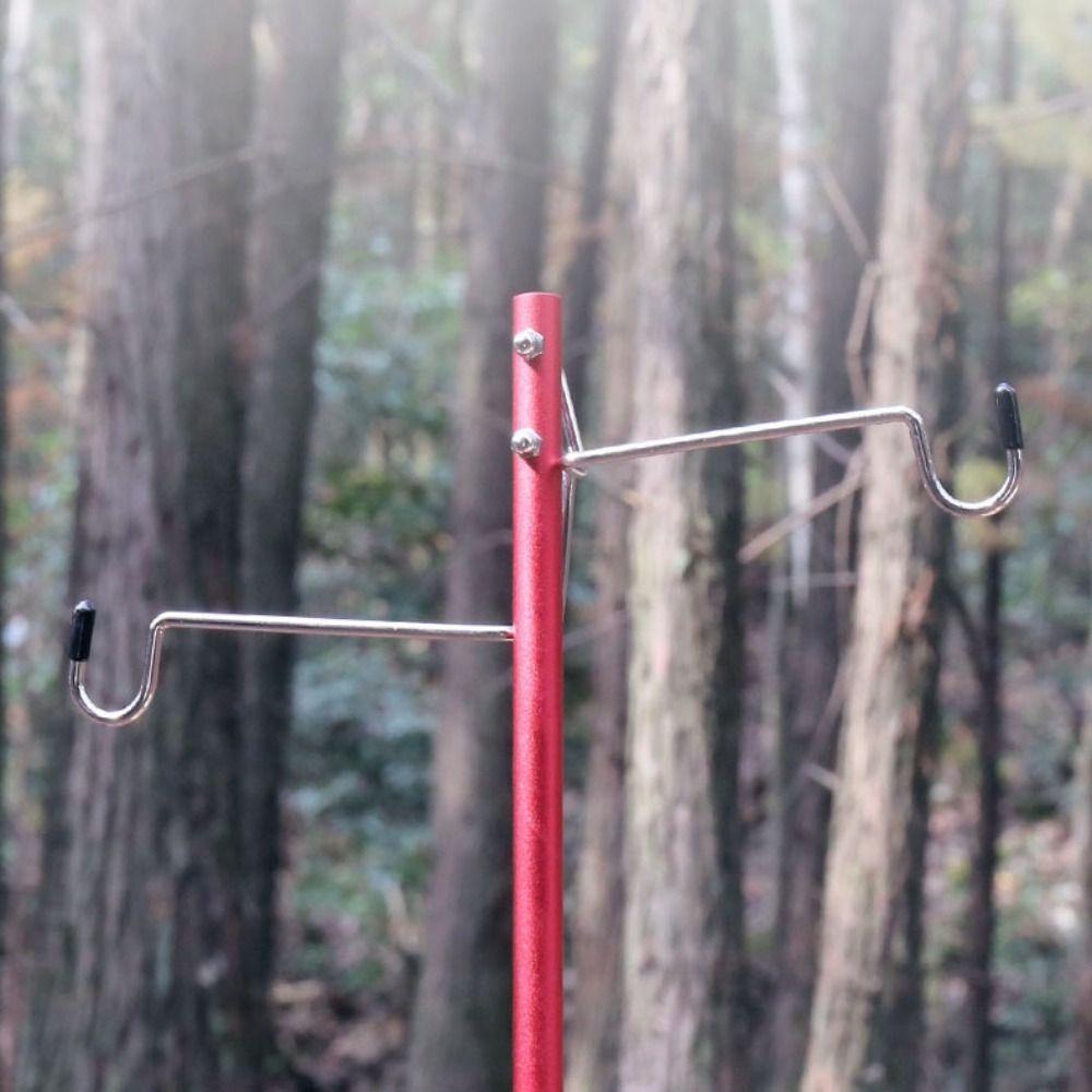 Hanging Lamp Shelf Foldable Lantern Stand Fishing  Light Pole Camping Post Pole Lamp Pole