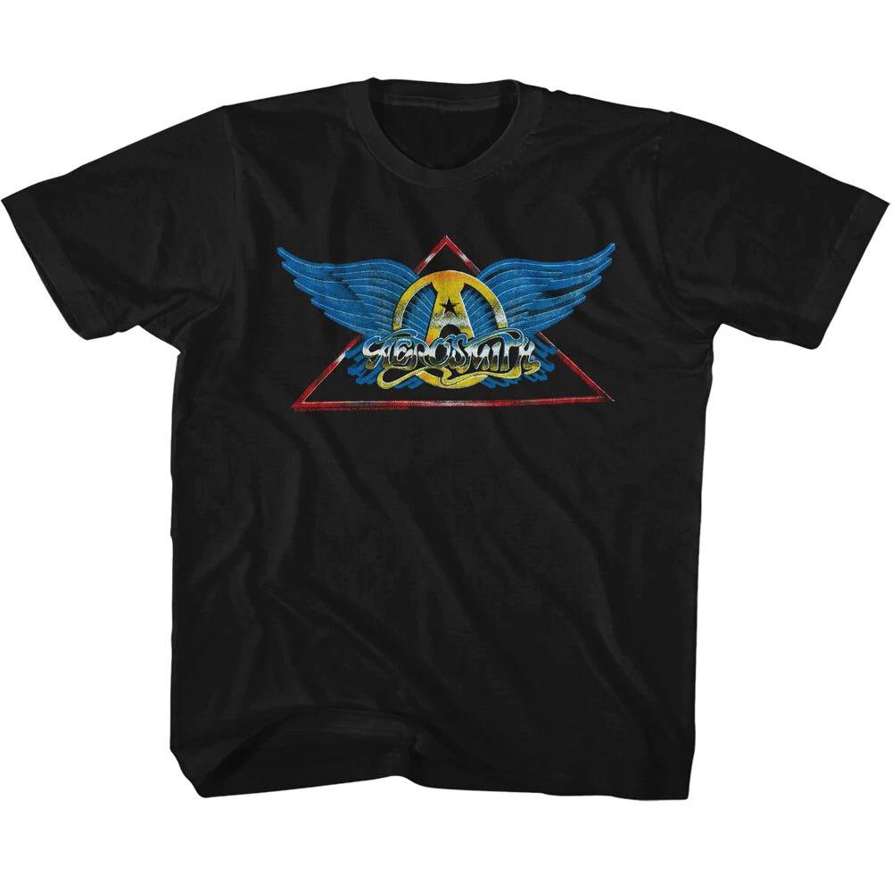 Aerosmith Logo Colorful Freedom Wings Youth T Shirt Rock Band Music Merch 2XL