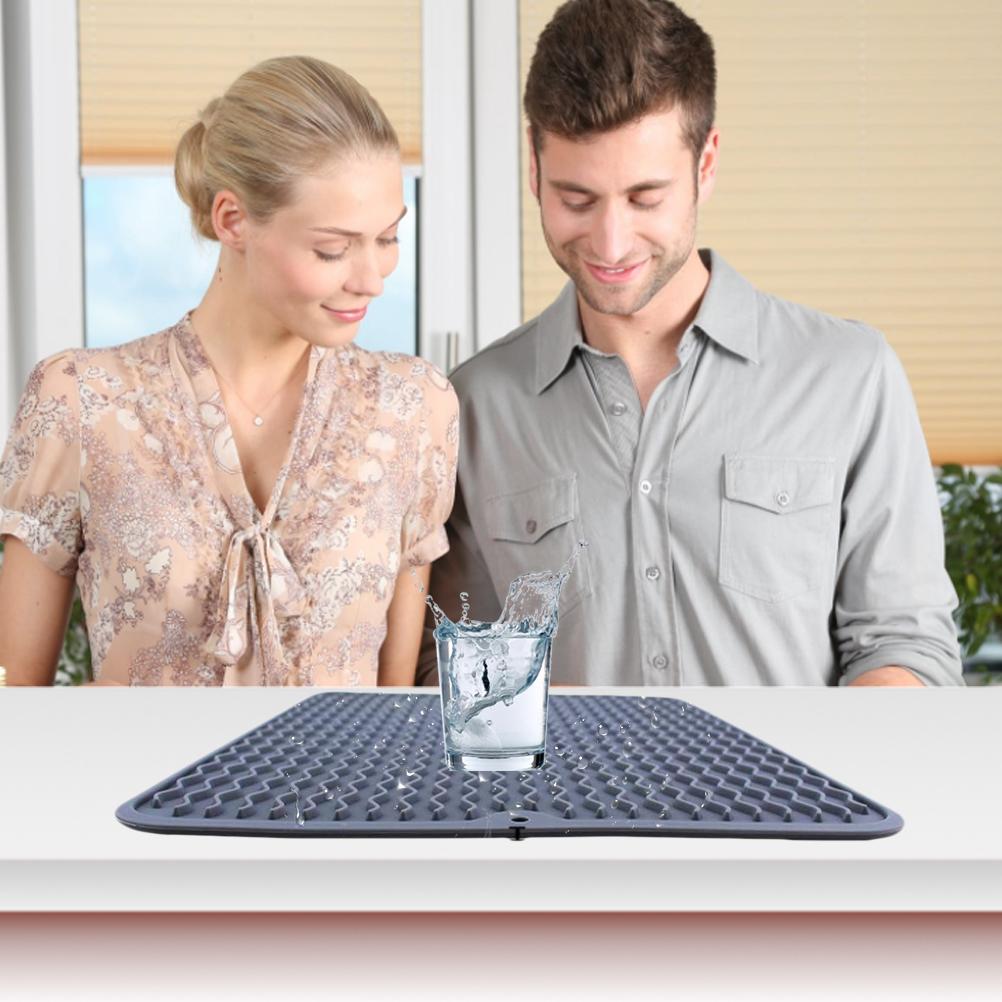 Silicone Dish Drying Mat Kitchen Drainer Dish Draining Mat Sink Mat Large Dish Drying Mat