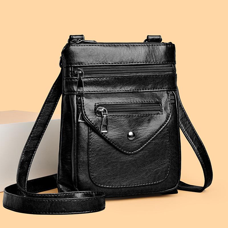 Handytasche, Modische und Retro Damen-Tasche aus weichem Leder, Umhängetasche, Sommerliche Crossbody-Münzbörse