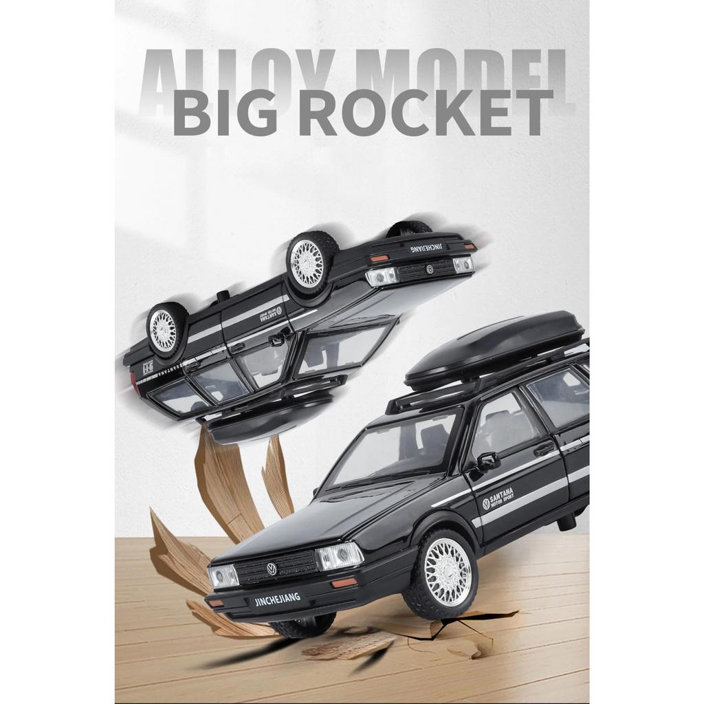 1/32 VolksWagenwerk Santana Wagon Alloy Metal Diecast Model Car Sound & Light Pull Back Classic Simulation Collection Hobby Gift