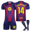 Jugendliche Kinder Erwachsene Benutzerdefinierter Name Fußballtrikots 25/26 Barça Heim #14 RASHFORD Sport Trainings Trikot Set mit Socken
