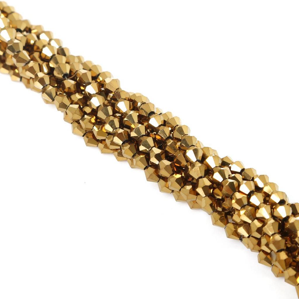 4mm Faceted Diamond Crystal Glass Beads for Handmade Hair Accessories