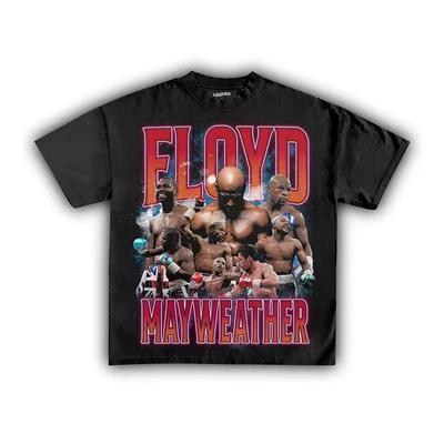 Floyd Mayweather Niepokonany Bokserska Koszulka Oversize z Grafiką Bawełniana Koszulka Ikona Boksu Mężczyźni Kobiety Vintage Fight Streetwear Koszulka dla Fana