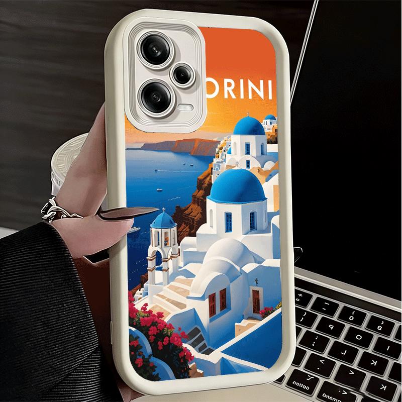 Santorini Greece Summer Soft Phone Case for Xiaomi Poco X7 X6 X5 Pro X4 Gt X3 F7 Ultra M8 M7 Redmi 15C 15 14C 13 13C 12 12C 10 1