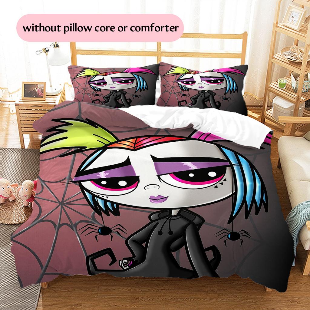 Little Bug Girl  Pattern Bedding Quilt Set  Home Decoration  Gift (1 * duvet cover + 2 * pillowcase  without core)