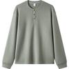 Semir Herren Waffelstrick Unifarbenes Henley Langarm-T-Shirt