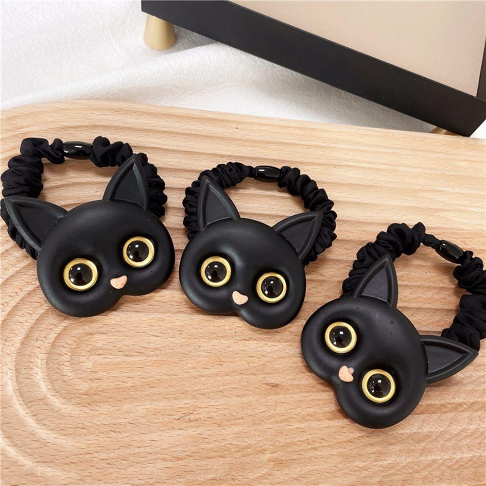 Animal Women Acrylic Cloth Scrunchies Cartoon Hair Rope Female Hair Ties Kitten Headwear