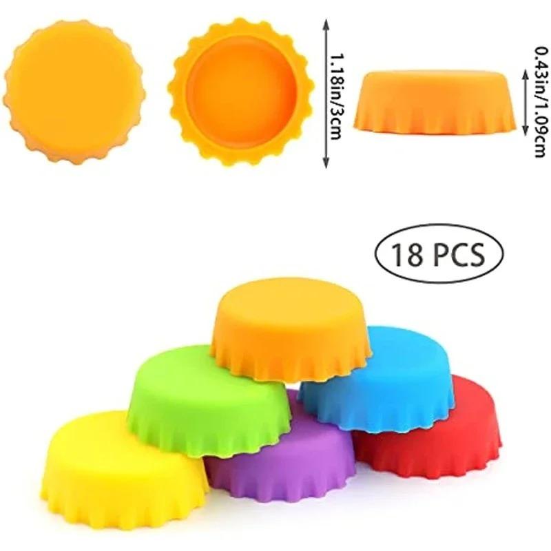 1PC Reusable Silica Gel Bottle Cap Sealed Beer Cap Vinegar Soy Sauce Bottle Soda Cola Cap Wine Protective Stopper