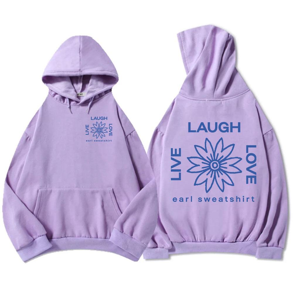 

Худи с цветочным принтом LLL, свитшот Earl, свитшот Live Laugh Love, осенний флисовый мужской худи, повседневная мужская одежда XXXL