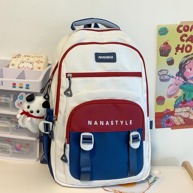 School Bag Elementary School Girl College Student Junior High School Student High School Student Contrast Color Boy Backpack Backpack