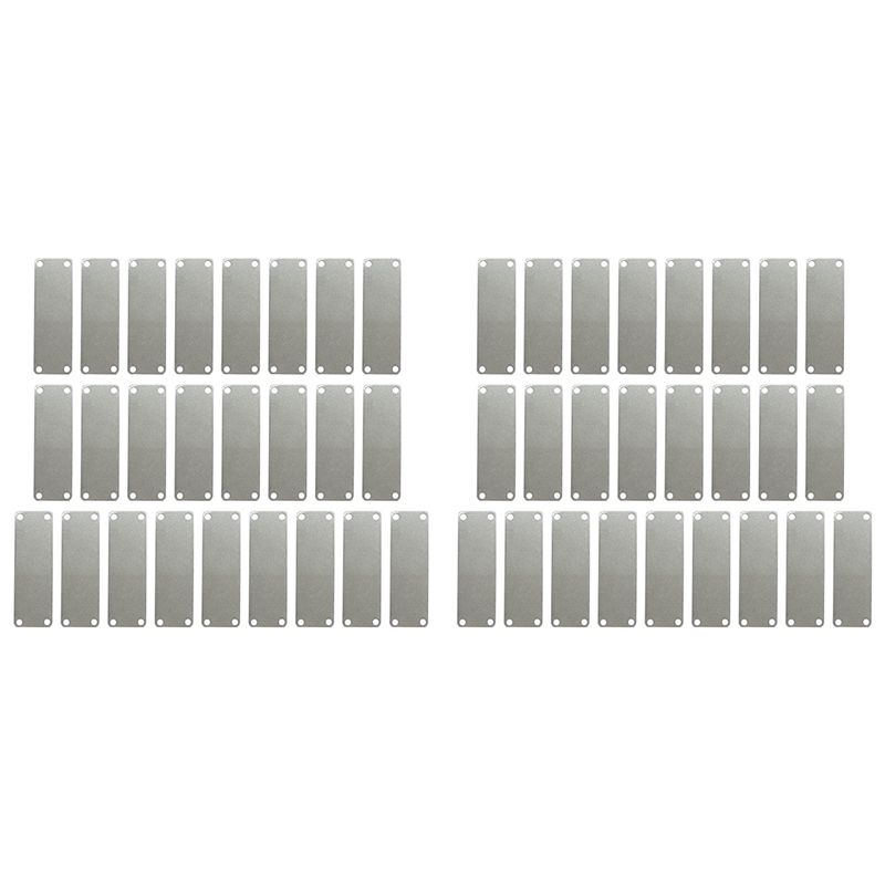

ABUL-50 Pack Stainless Steel Engraving Blank Tags Rectangle Stamping Blanks With 4 Holes 1Inchx3inch