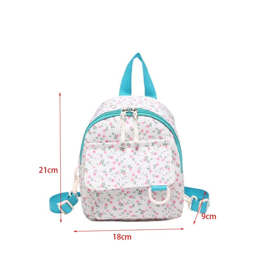 New Mini Backpack Floral Printed Corduroy Storage Bag Sweet Korean Version Rucksack Gift