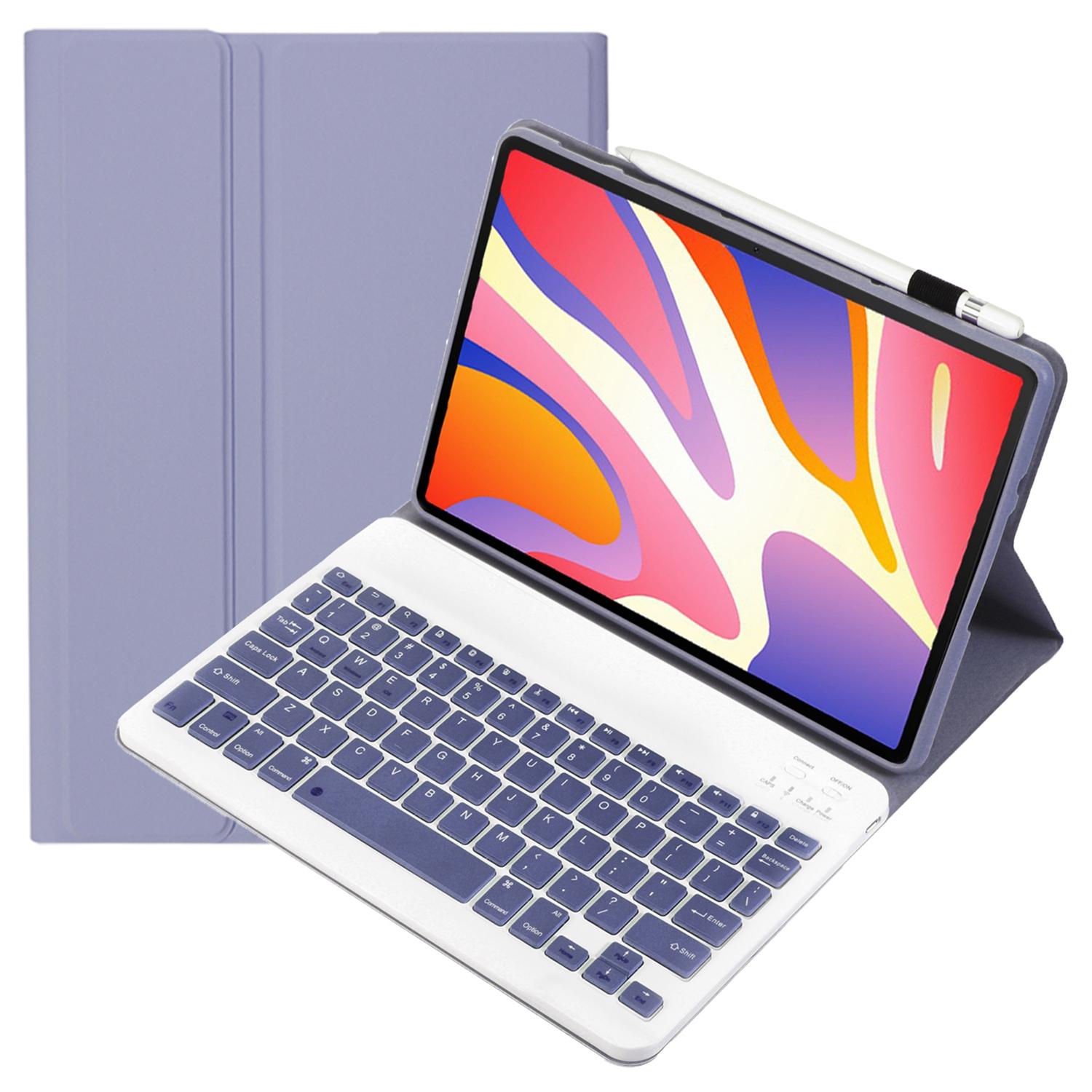 

AH17 For Huawei MatePad 11.5 Protective Case with Removable Bluetooth-compatible Keyboard Anti-Drop Leather Stand Cover Purple