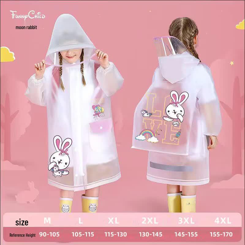 Children s Cartoon EVA Raincoat with Backpack Slot XL (115-130cm)