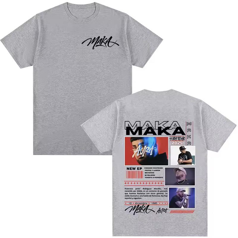 Rapper Maka Aura 2026 Tour Merch T Shirts Men Women Fashion Vintage Street T-shirt Casual Cotton Short Sleeve T Shirt Streetwear