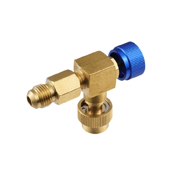 Brass Refrigerants Control Valves Improved Sealing Washer Not Freezing Handle For HVAC System Recharging