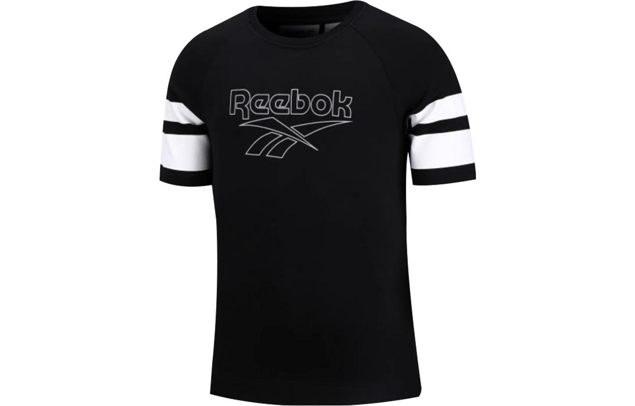 Reebok T Shirts Men s Black Crew Neck Moderate Straight Fit CW5222 M