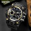 SANDA Fashion Men's Electronic Watch Sport Multi Functional Waterproof LED Dual Display Men's Electronic Watch Reloj Hombre