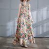 Long Skirt Summer New Round Neck Printed Dress