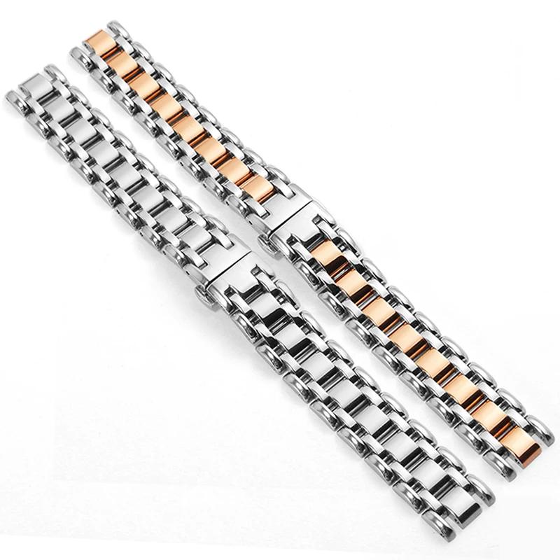 Stainless steel watch strap suitable for Longines Heart Moon steel strap L8.110/111/115 stainless steel watch accessories