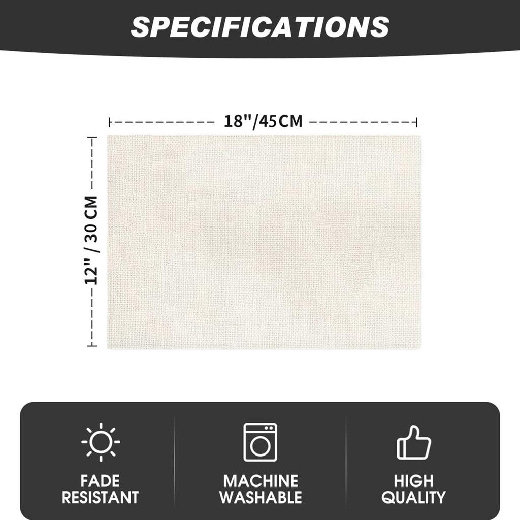 4pcs Rustic Style Sunflower and Butterfly Faux Linen Placemats, 12x18 Inches - Washable Kitchen & Party Table | Machine-Washable Dining Tablescape