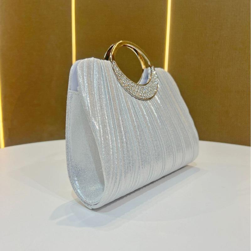 Dinner Bag, Pleated Hand-held Banquet Bag, Romantic Wedding Bag, Evening Dress Bag, Formal Dress Bag, Party Bag Casually
