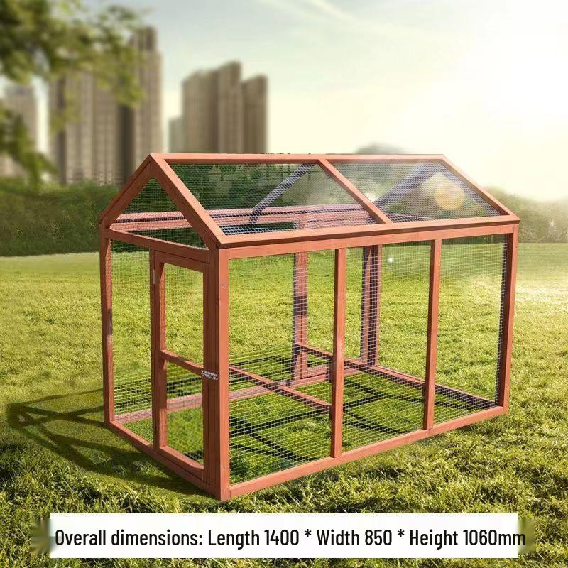 Dřevěný venkovní kurník: Větrolam pro husy, kuřata, kachny, kočky, králíky a voděodolné ptačí hnízdo