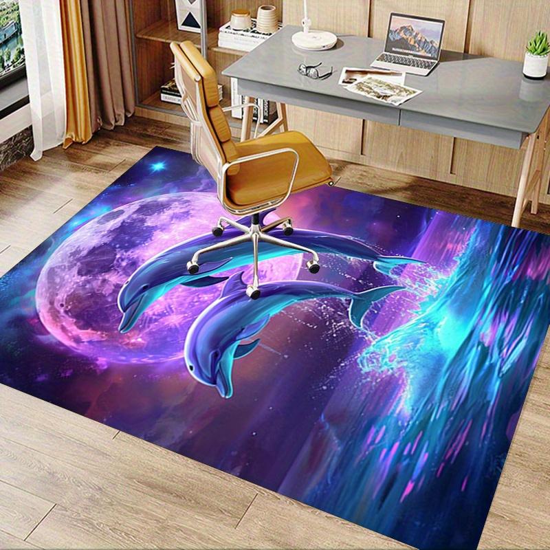 1pc. Magical Moonlit Dolphins Home Decor Rug Office Carpet Chair Mat Outdoor Gift