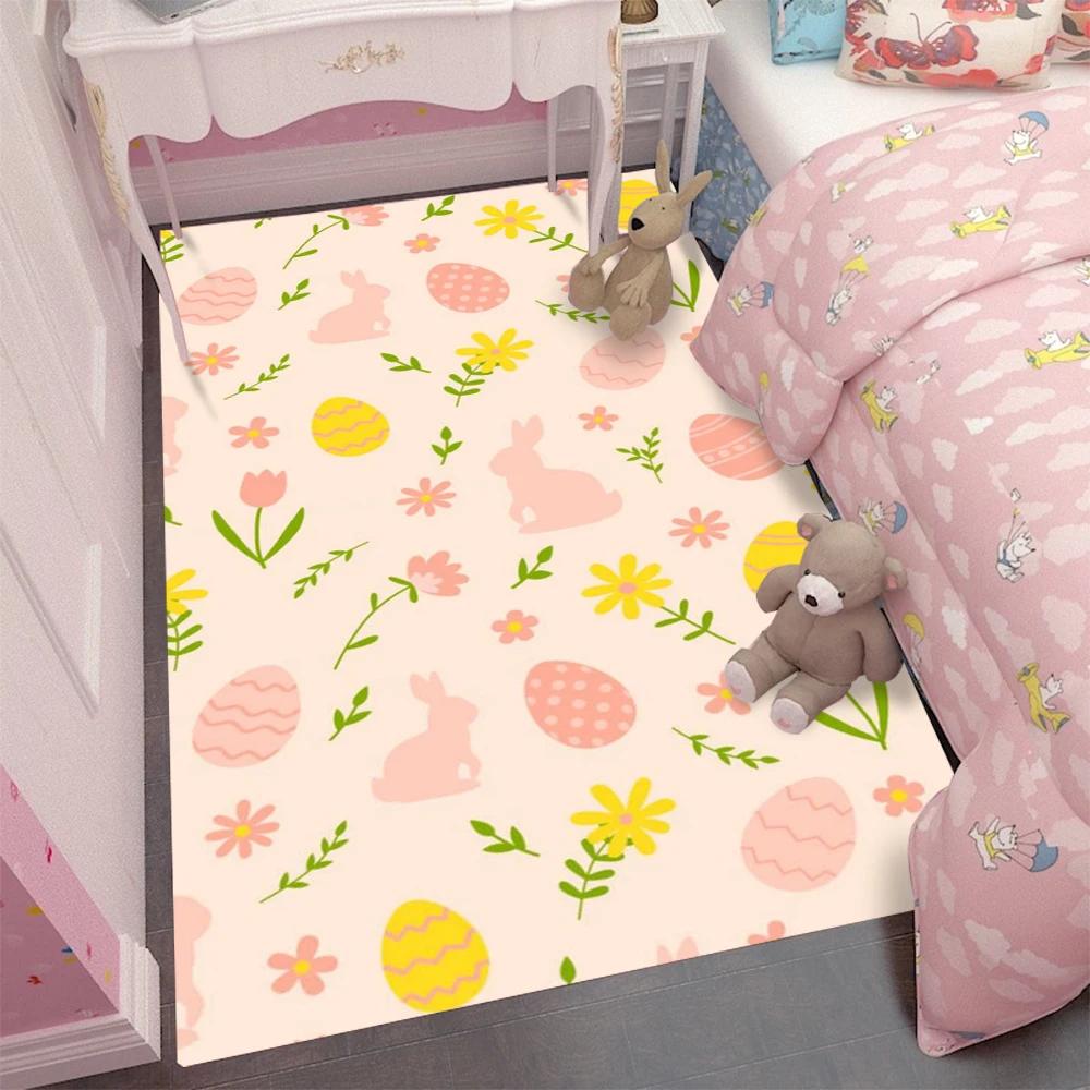 Cartoon Bunny Carpet Rug for Home Living Room Bedroom Sofa Doormat Decor,kids Game Area Rug Floor Mat Gift