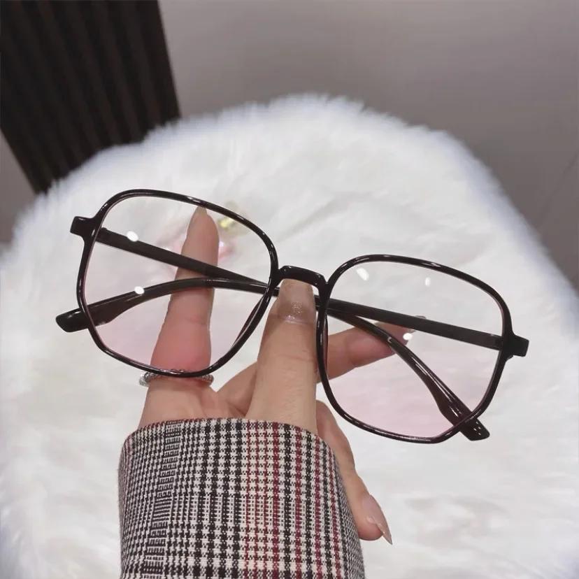 

Женские большие очки для близорукости с градиентно-розовыми линзами, женская модная трендовая модель, очки с румянами, унисекс, винтажные очки с квадратной оправой -3.0