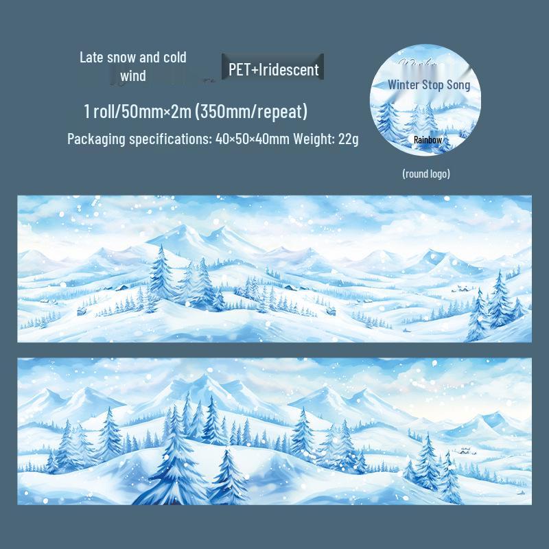 Winter Scenery Rainbow Light Tape: 6 Stylish Designs - Winter Overture Sticker Series