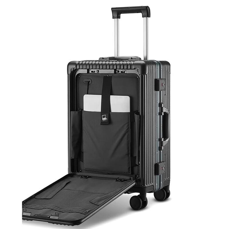 

Tymon 24-inch Front-Opening Aluminum Frame Luggage with USB Charging