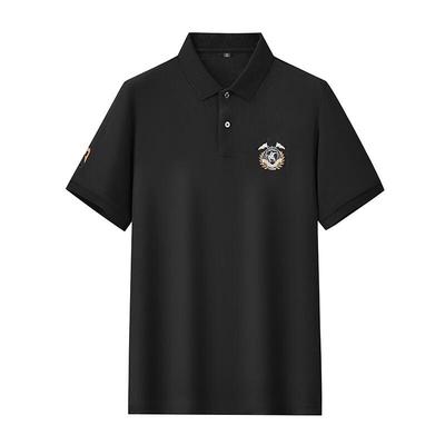 Dibinze Men's Plus Size Embroidered Cotton Polo Shirt
