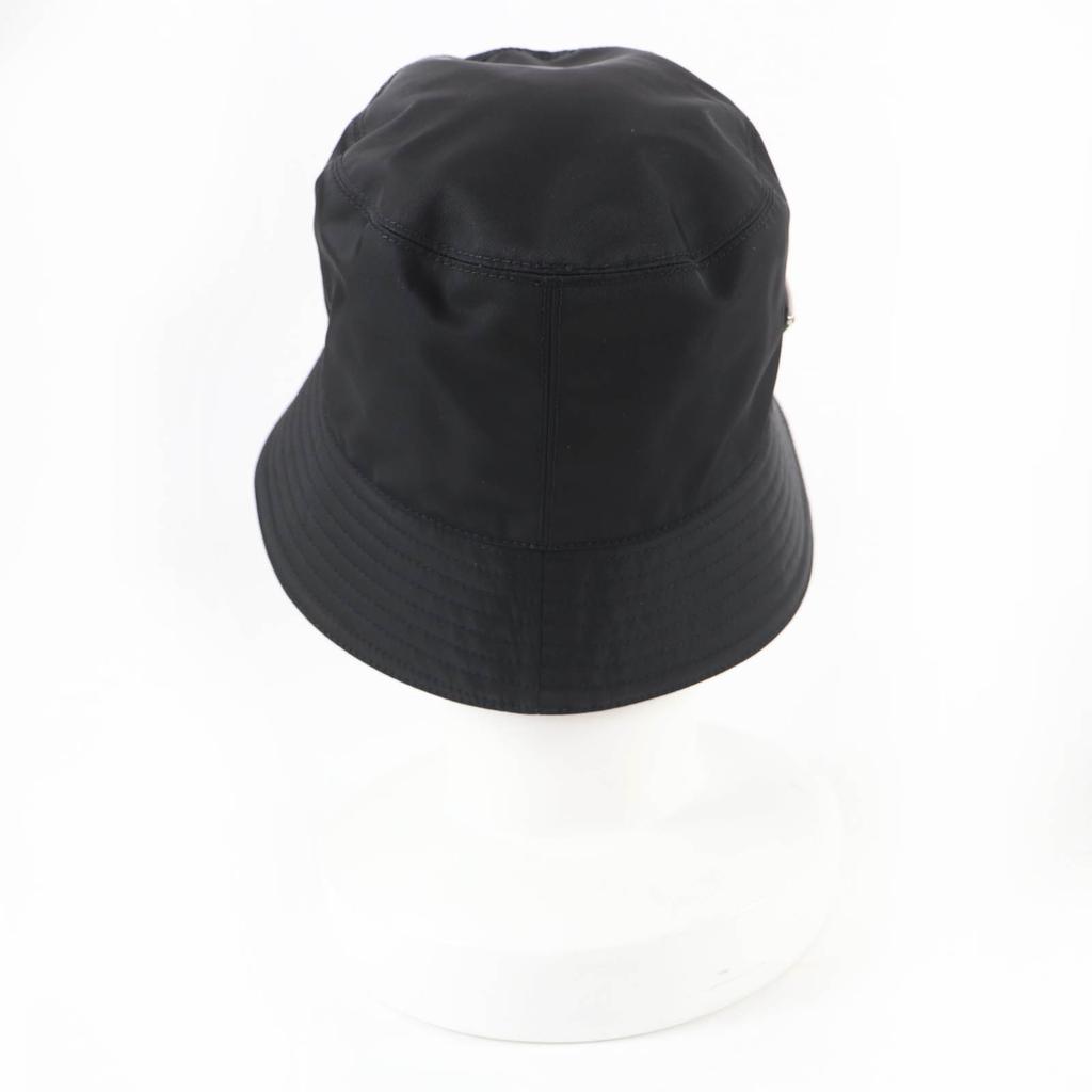 Excellent PRADA hat RE-NYLON Triangle with logo Bucket black Women S 1HC137 Used