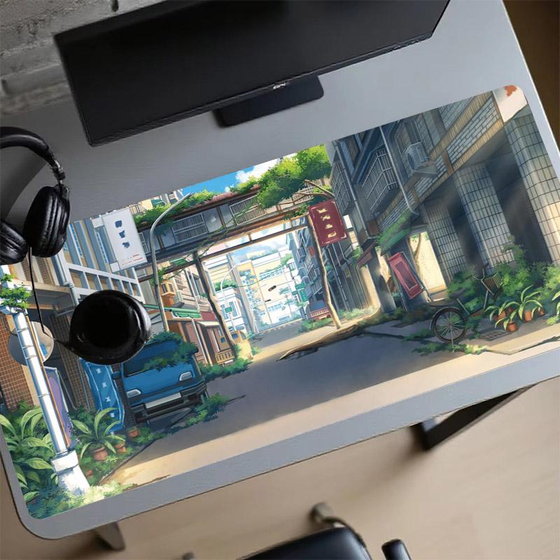 Large Gaming Mouse Pad Non-Slip Street View Desk Mat Home Pc Accessories Pad for Computer Mouse Set Up Table Mat Extended Pad