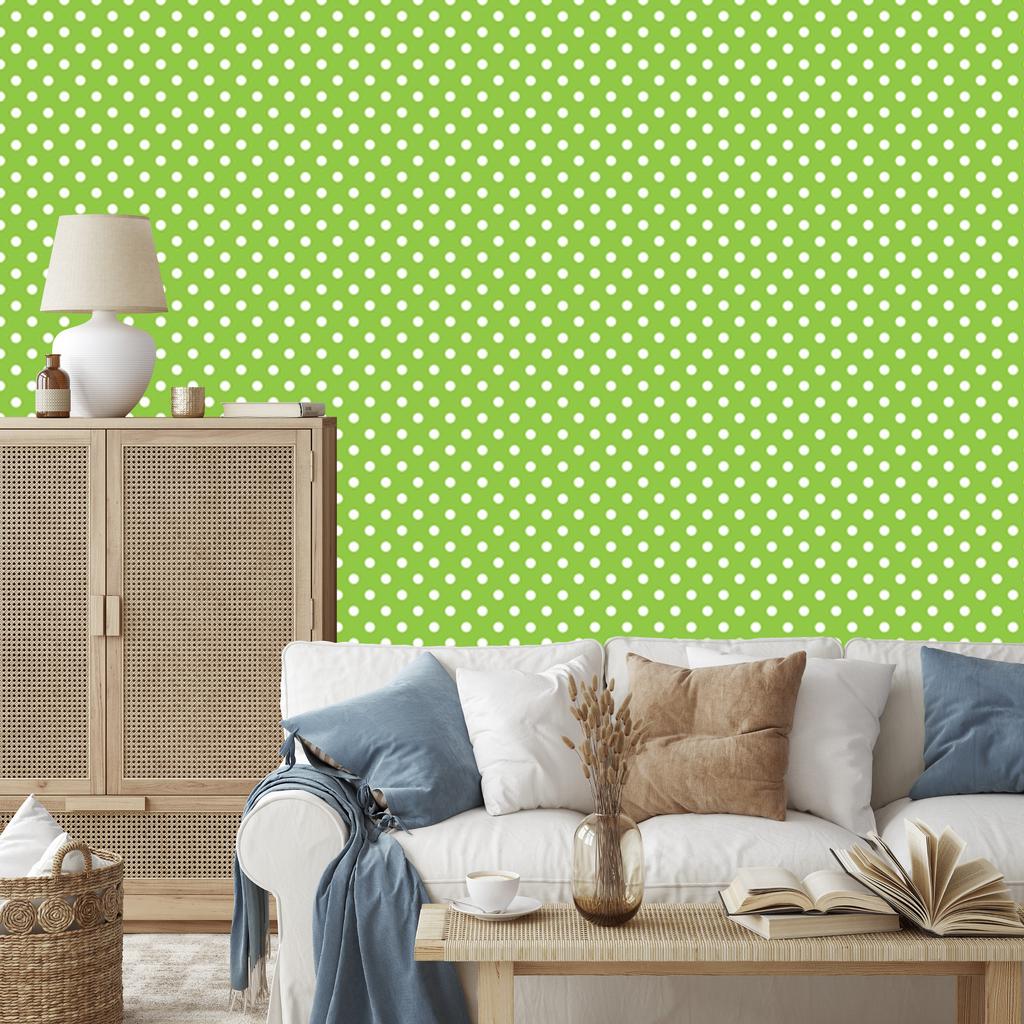 Dots Wallpaper, Lime Background, Lime Center for Living Room and Bedroom 50x1000