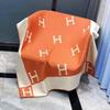 140*170cm Letter H Shawl Air Conditioning Travel Warm Blanket Office Travel Airplane Cover Blanket