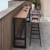 Garden High-Legged Table and Chair Set - Anti-Corrosion Plastic Wood, Waterproof, UV-Resistant, Perfect for Balcony or Outdoor Bar.