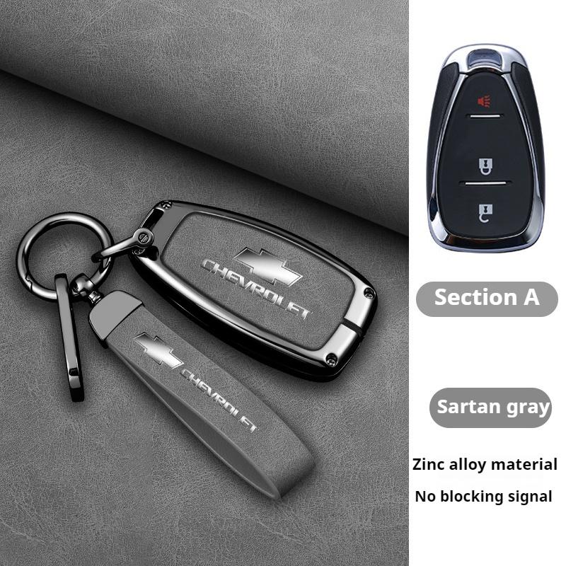 Funda de piel de aleación de zinc para llave de coche plegable, llavero para Chevrolet Cruze Aveo 2020-2024 BOLT Tracker Malibu Onix Cobalt Captiva Spark