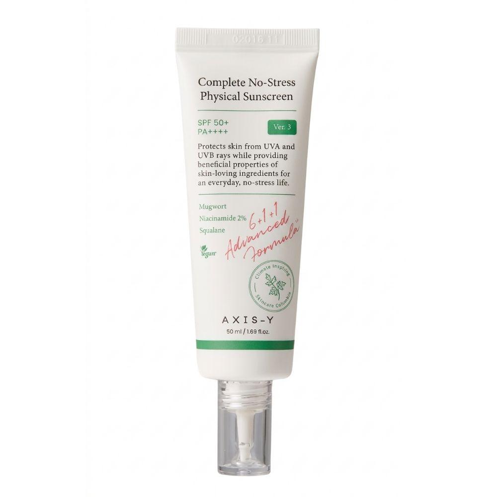 AXIS-Y No Stress Physical Sunscreen Ver.3 SPF50+ PA++++ 50ml - Zero Irritation & No White Cast