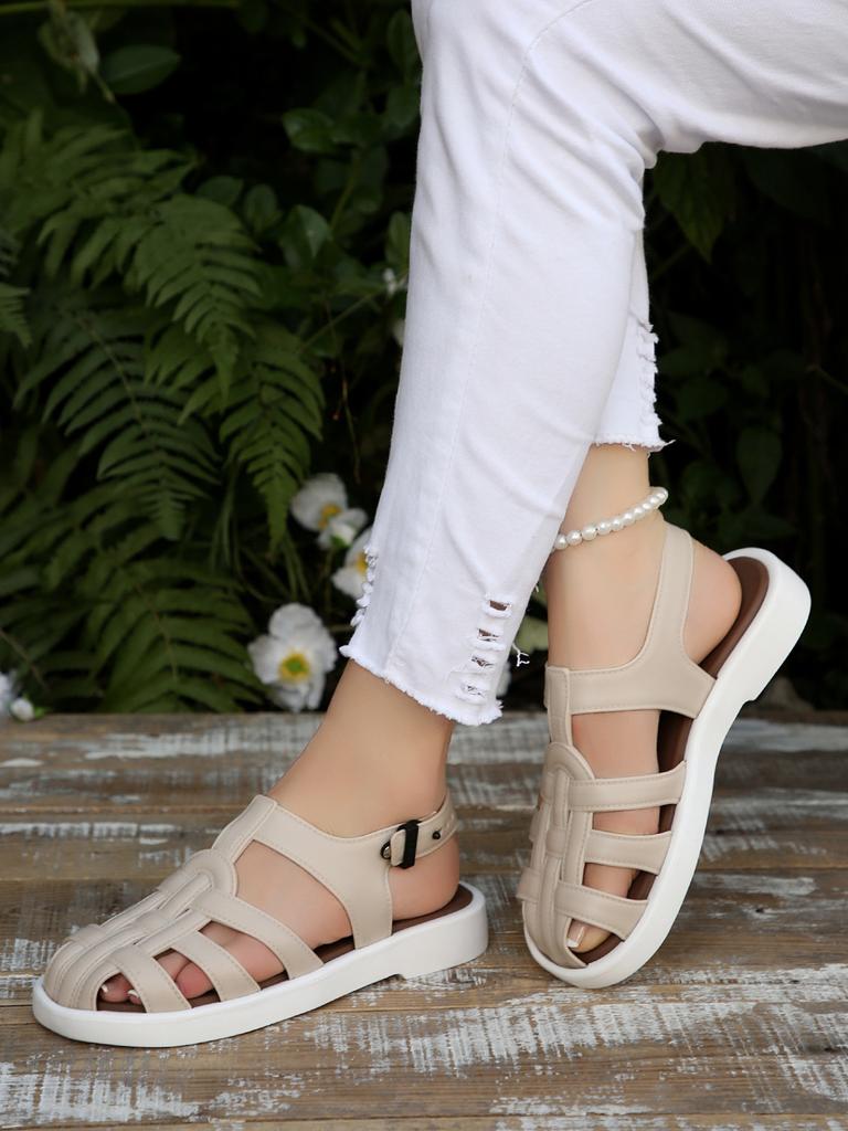 Módní Letní Nové Sandály Univerzální Prodyšné Výřezy Ležérní Dámské Platformové Římské Boty