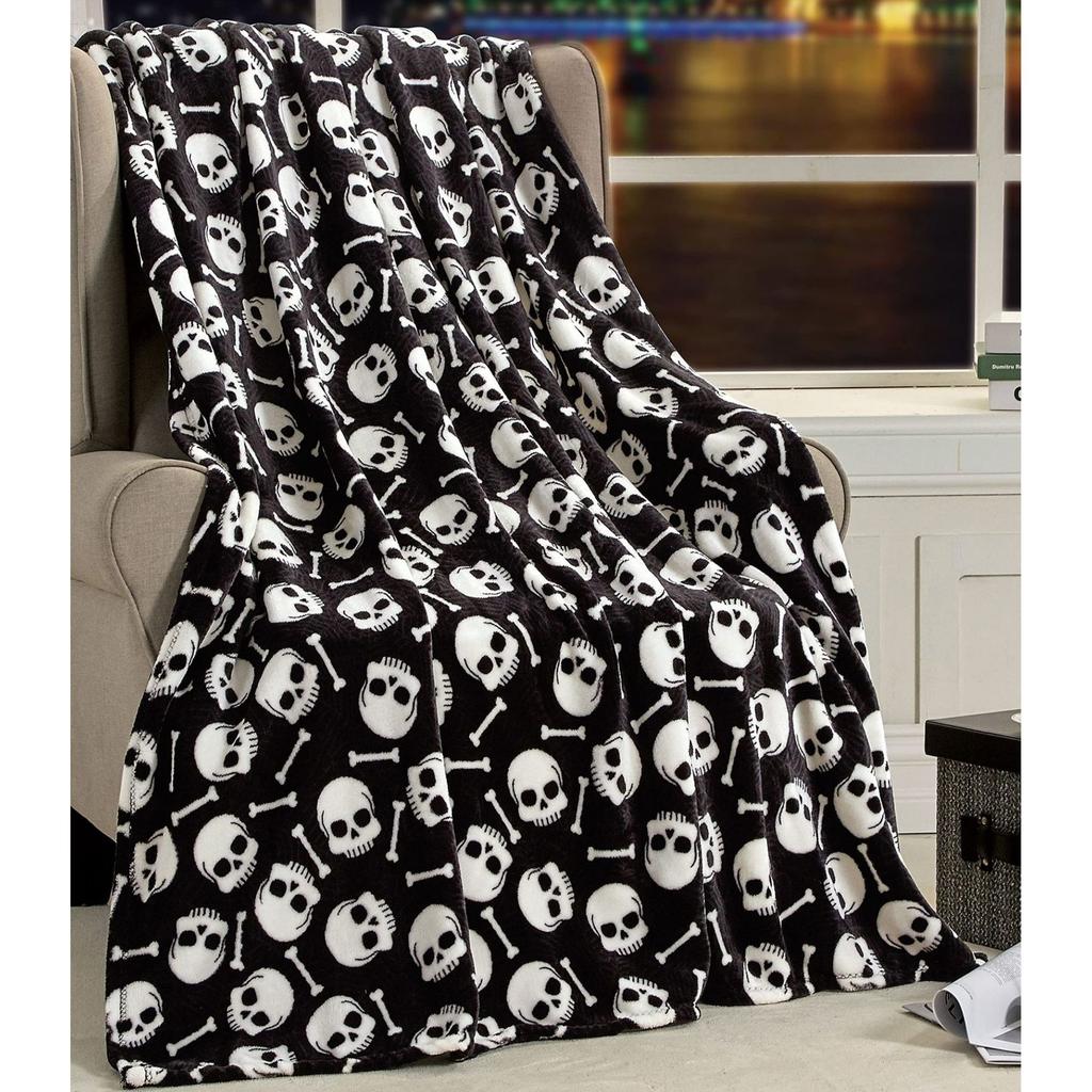 Halloween Pumpkin Plush Blanket Light Soft Bedding Flannel Blanket